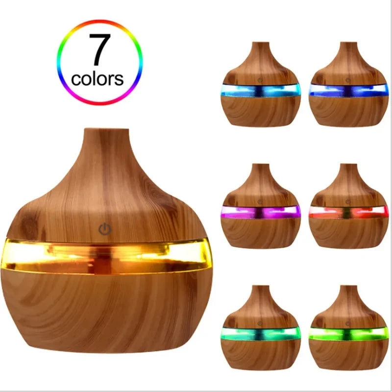 300ml Ultrasonic Wood Grain Humidifier Diffuser – Aromatherapy