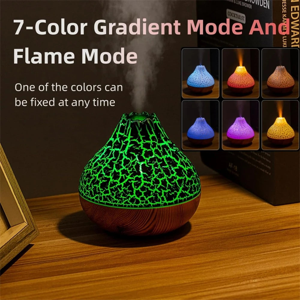 Humidificateur Volcano 300ml - Diffuseur 7 Couleurs LED
