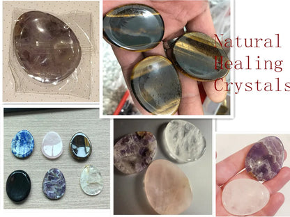 Gua Sha Cristal Améthyste &amp; Quartz Rose – Massage Visage &amp; Bien-être