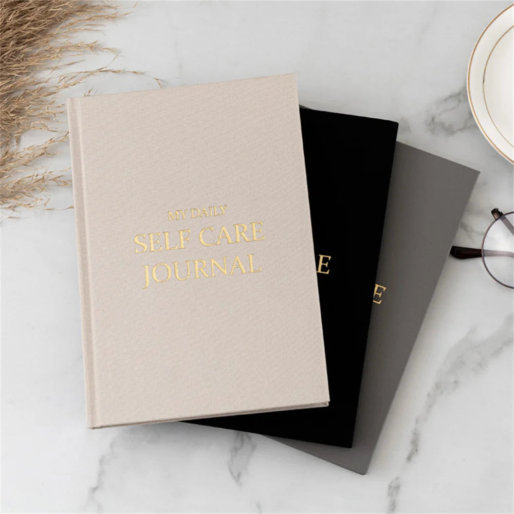 Five-Minute Gratitude Journal – Personal Development Notebook with Fabric Cover