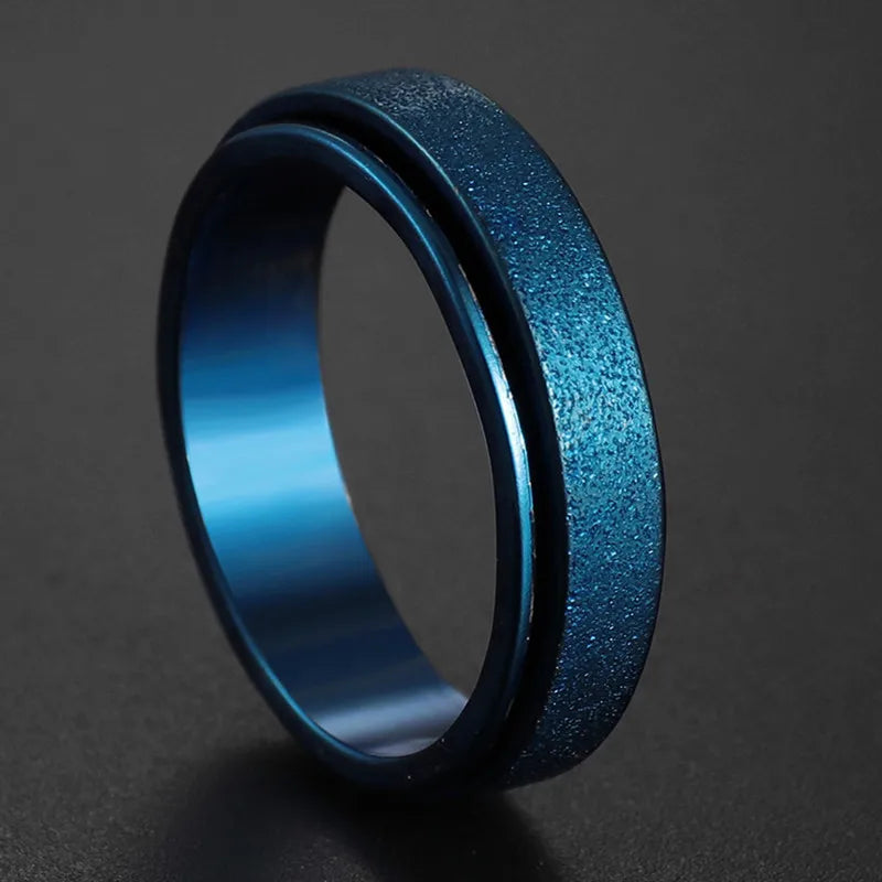 Bague Fidget Rotative en Acier Inoxydable – Chiffres Romains