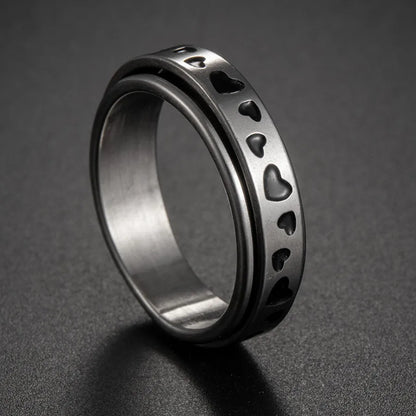 Bague Fidget Rotative en Acier Inoxydable – Chiffres Romains