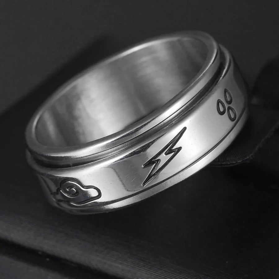 Bague Fidget Rotative en Acier Inoxydable – Chiffres Romains