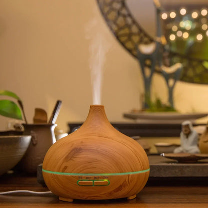 Large-Capacity Wooden Essential Oil Diffuser – Silent