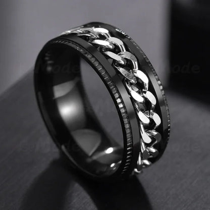 Bague Rotative Acier Inoxydable - Bijou Méditation Pleine Conscience