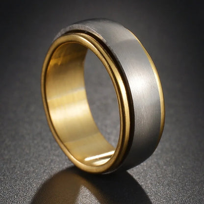 Bague Fidget Rotative en Acier Inoxydable – Chiffres Romains