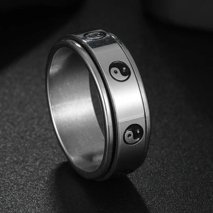 Bague Fidget Rotative en Acier Inoxydable – Chiffres Romains