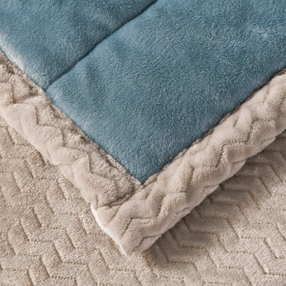 3-Layer Ribbed Velvet Blanket – Warm &amp; Cozy for Winter